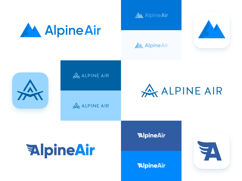 Alpine Air Logo Concepts monogram concepts logo mark mark logo identity brand branding