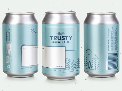 Trusty Crowler beer branding brewery can crowler foil metallic monospace packaging vancouver