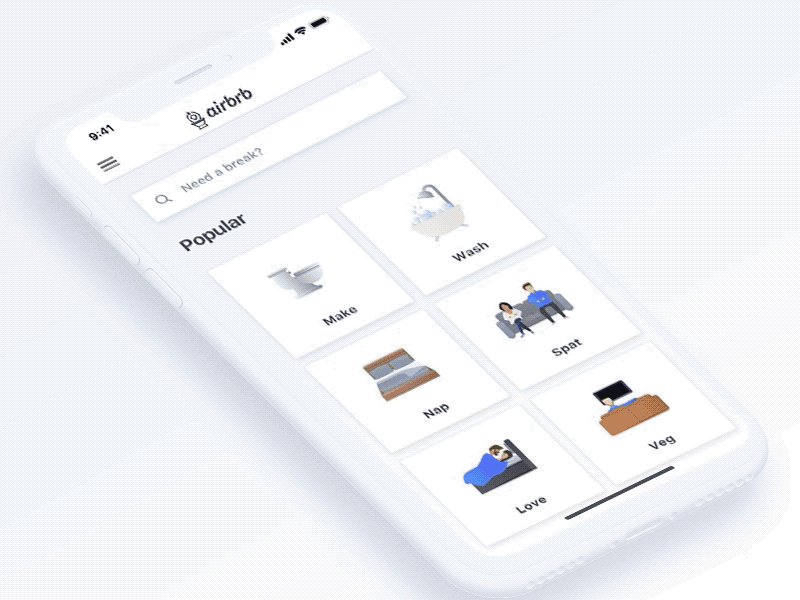 Airbrb 😂 for IFC framer iconography illustration ios iphone logo prototype satire ui
