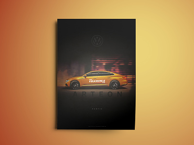 Volkswagen Arteon Poster arteon car design painting poster vw