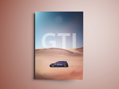 Volkswagen GTI Poster car design illustration painting poster vw