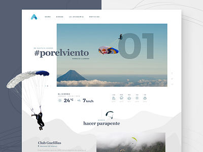 Air Academy academy air homepage landing page paragliding responsive ui ux web design