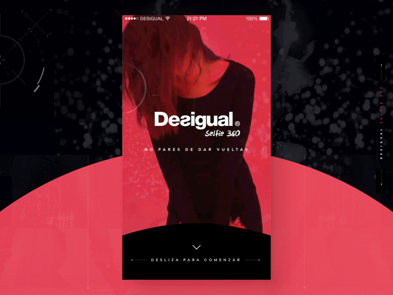 Splash Screen Desigual Selfie 360 App 360 animation app design desigual ios motion selfie splash screen ui ux