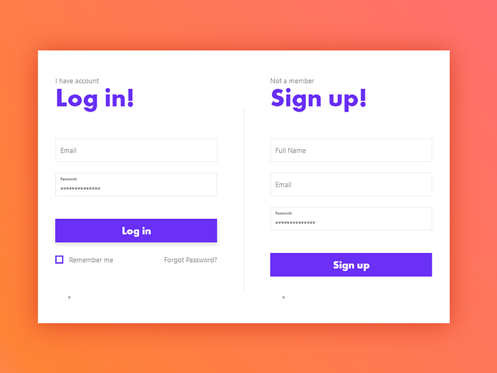 Log in & Sign up form UI by Omar Dsooky on Dribbble