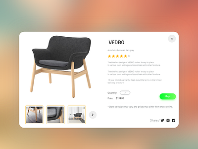 Product Card Detail Page For Ikea adobe xd card ecommerce ikea redesign ui ux web design