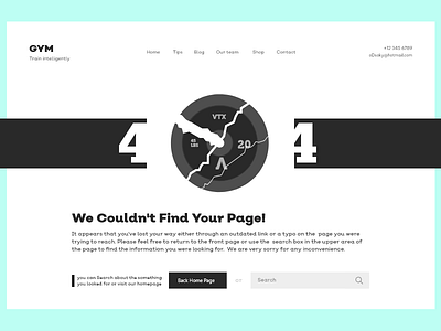 404 error page design - GYM 404 404 error adobe xd gym web