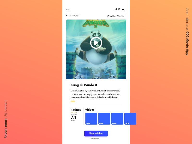 Movie App UI by Omar Dsooky on Dribbble