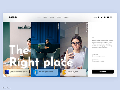 User interface - Home Page - workspace adobe xd book form reservation typography ui workspace