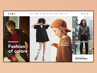 Redesign Concept ZARA Home Page adobe xd fashion fashion brand redesign concept uidesign zara
