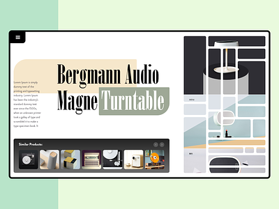 UI Design for Product - Bergmann Audiomagne Turntable adobe xd audio player daily ui homepage design interaction design product typography ui ui design ux ux design web web design