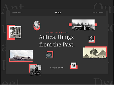 Antica Project ( Interaction design) Showcase adobe xd figma interaction design typography ui ui design ux design web web design