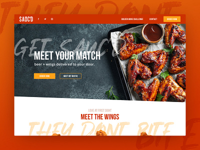 Sauc'd Landing Page Design beer buffalo wings dailyui design digital graphic design landing page logo ui website
