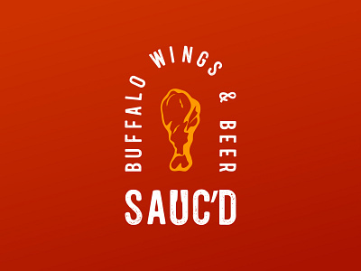 Sauc'd Buffalo Wings & Beer Logo Concept beer branding buffalo wings design graphic design illustration logo