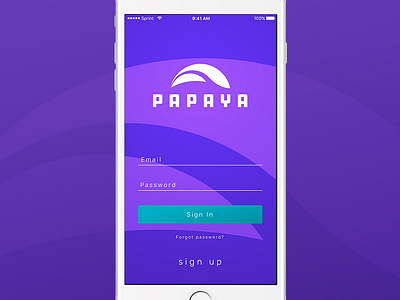 Payaya App Login 001 app appdesign dailyui digital purple teal uidesign waves