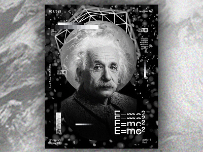 Cosmic Einstein 365 black cosmic design einstein everyday geometry moon poster ui