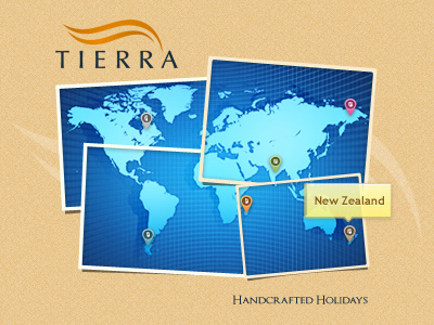 Tierra Travels Website locations slider tierra travel world map