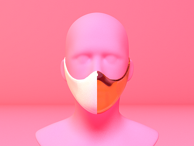 Just a reminder to... 3d artificial cinema4d coronavirus mask pink reminder surrealism