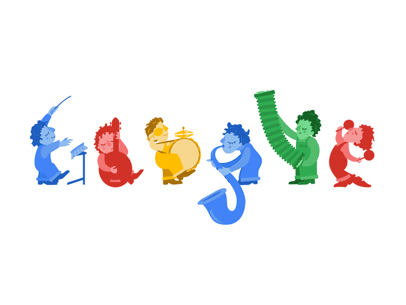 Music Google Doodle ae after effects animation characters google google doodle illustration motion graphics music music day musicians vector