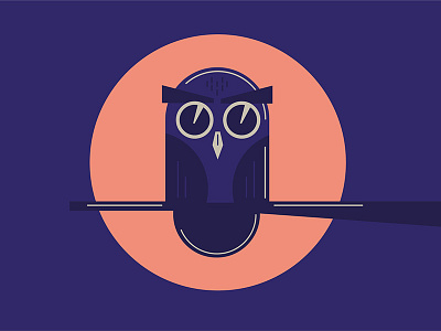 O is for Owl 36 days of type design illustration letter moon night owl shadow vector
