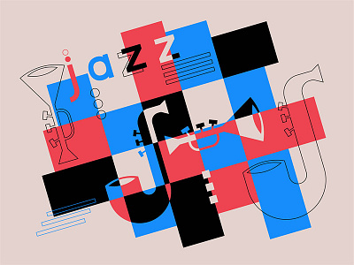 Jazz Composition design illustration instruments jazz music vector illustration