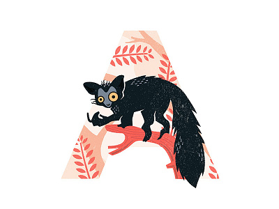 A is for Aye-Aye 36 days of type 36dot animal aye aye endangered animals endangeredfromatoz illustration letter nature stop extinction wild life