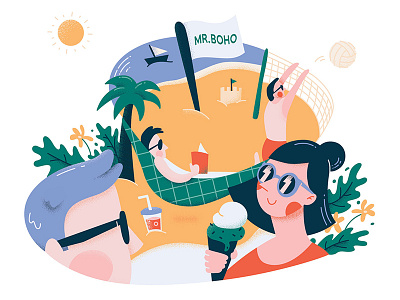 January - 2019 Calendar 2019 beach calendar design glasses ice cream illustration play summer vector year