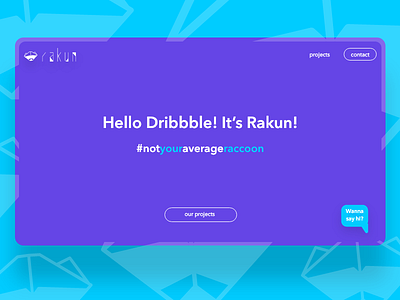 Hello Dribbble! dublin hello ireland new rakun website