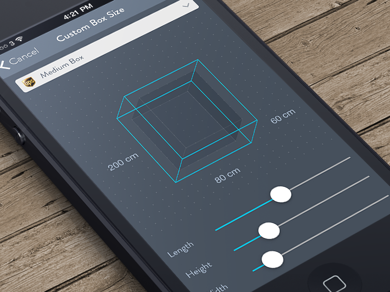 snap&ship shipping app brand visual identity application app ui ux native software shipping crate box