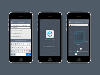snap&ship shipping app ui application apps box ios shipping tracking ui ux
