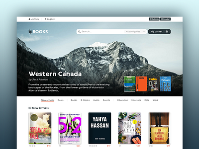 Book Store Concept books covers ebooks ecommerce store ui ux webshop
