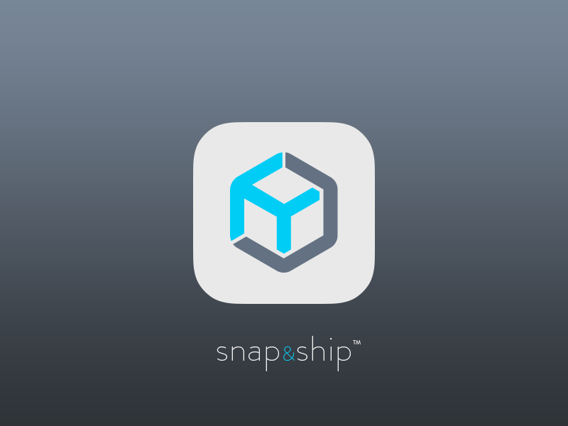 snap&ship shipping app icon ui ux apps application ios shipping tracking box icon branding logo