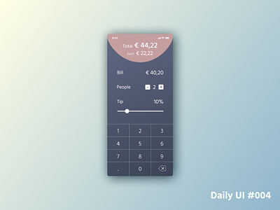Daily UI 4 004 calculator dailyui dark mode tip calculator