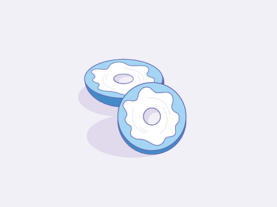 100 Day Project - Day 1 - Blueberry Bagel 100dayproject 100days bagel food icons illustrator
