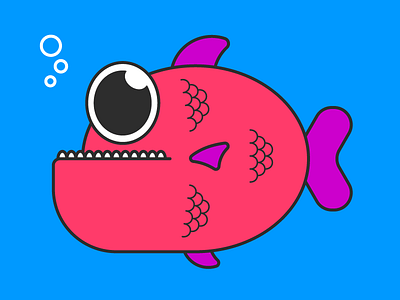 The Fish 2d fish illustration ocean pink sea