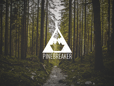 Pinebreaker Album Cover ad band banner design forest green logo nature pine symbol