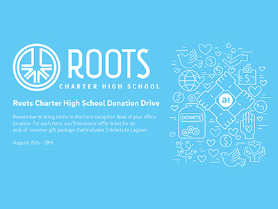 Roots Donation Drive charity design donation food illustration roots school typography
