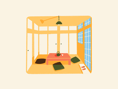 Japanese minimalist home illustration japan japanese minimalism procreate