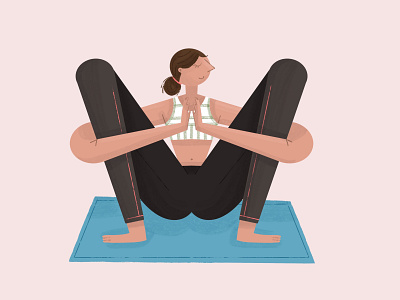 Yogi posture Malasana character color illustration posture procreate woman yoga zen