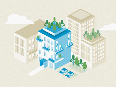 Building apartment building city ecocity habitation isometric