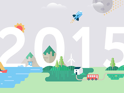 Brave new world 2015 2015 boat illustration map mountain new year spaceship wind world