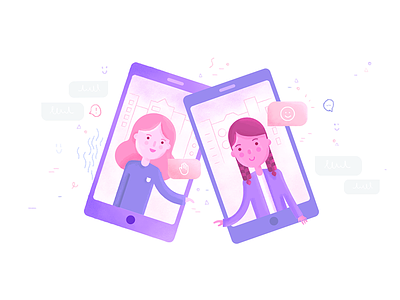 Conversation chat conversation emoji illustration messaging smartphone speak talk