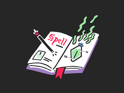 Spell — #4 Inktober 2018 book color illustration inktober 2018 magic potion spell