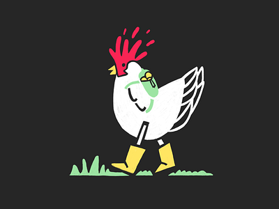 Chicken adventure chicken hen illustration inktober 2018 procreate