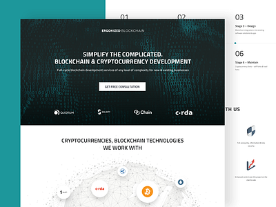 Landing Page for Marketing Direction of Ergonized Team altcoin bitcoin bitkoin blockchain contribution cryptocurrency ergonized ethereum ico token ui ux web design