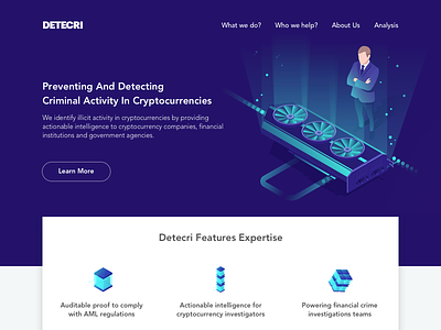 Decentralized Cryptocurrency Security Website Landing Page