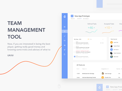 Dashboard - Team Management account calendar dashboard graphs management plans profile project settings task tracking user