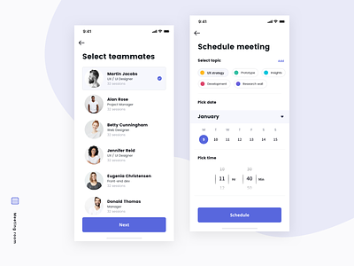 Meetings - App app calendar clean interface ios meetings mobile schedule ui user ux