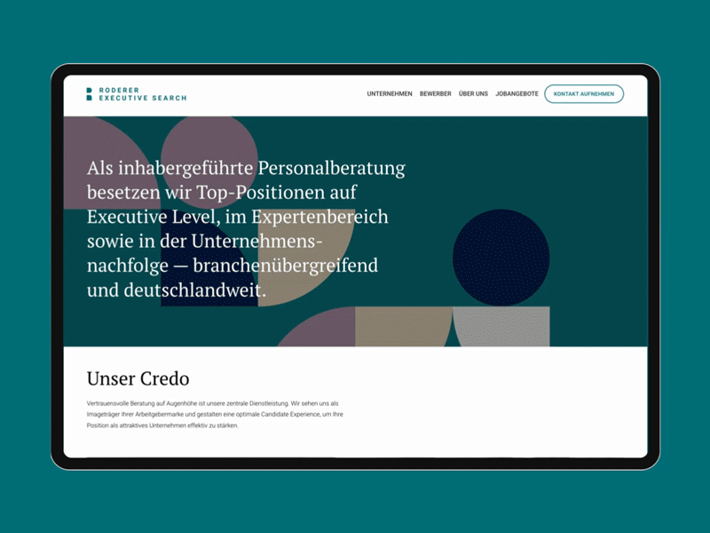 Webdesign for Roderer Executive Search