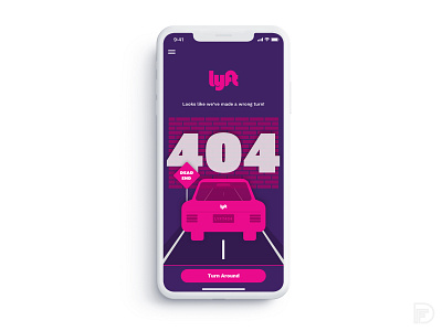 Daily UI - 404 Page app daily 100 daily challange design lyft mobile ui ux