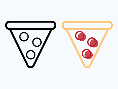 Pizza Icon bw colo design graphic icon icons illustration pizza set